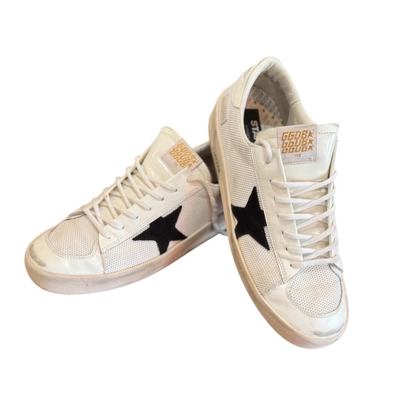 Mens, Golden Goose Stardan with Black Star. Color: White, Size: 11 - Picture 1 of 8